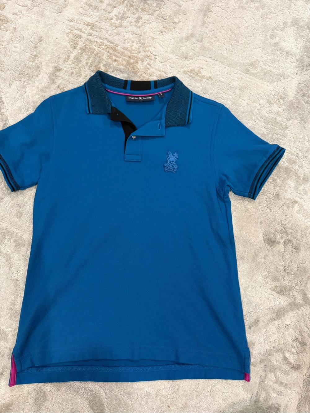 Psycho Bunny Teal Polo with Pink Trim